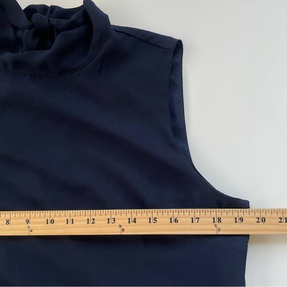 Nanette Nanette Lepore Navy Blue Sleeveless Drop Waist Pleated Dress Size 12 - Picture 9 of 12